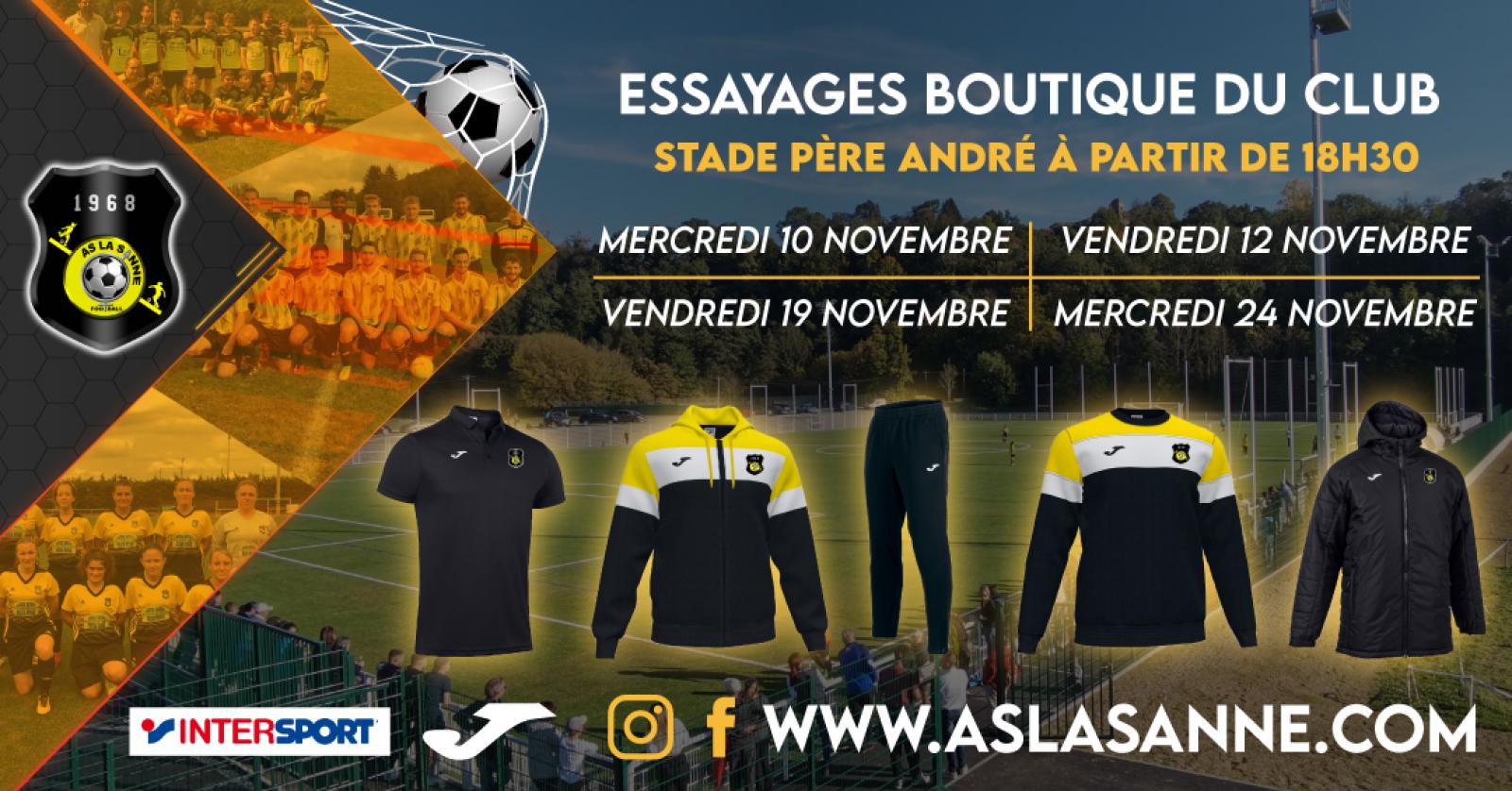 Essayages Boutique du club