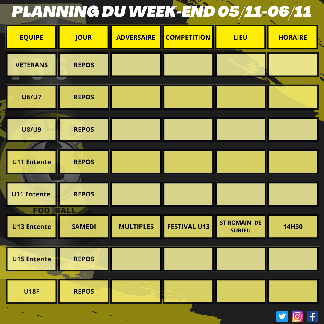 𝗣𝗹𝗮𝗻𝗻𝗶𝗻𝗴 𝗱𝘂 𝗪𝗲𝗲𝗸-𝗲𝗻𝗱 𝟬𝟱/𝟭𝟭-𝟬𝟲/𝟭𝟭